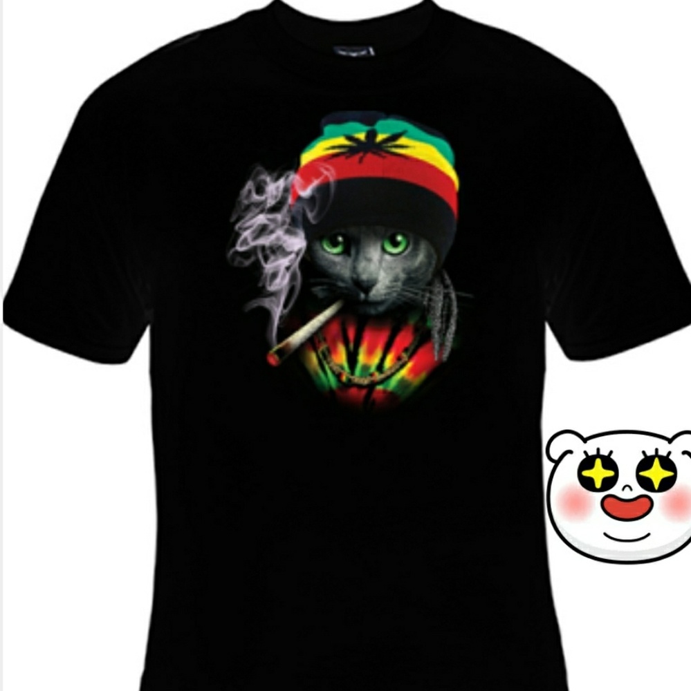 Brand New "Rasta Cat" Tee. Beautiful print